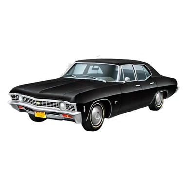 1967 black four door Chevrolet impala sticker