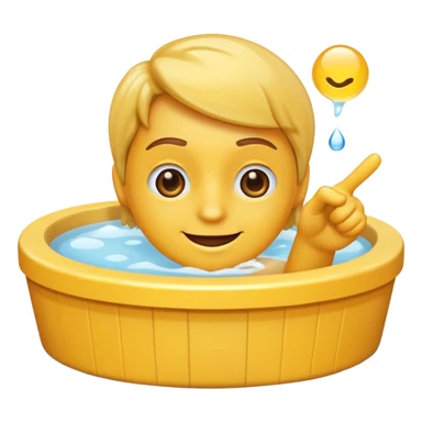 A smirking face emoji pointing at a hot tub sticker