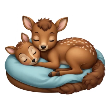 Baby deer sleeping in bed sticker