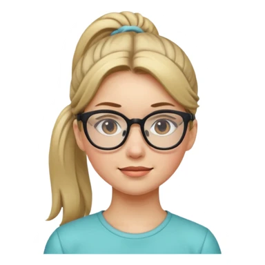 Ponytail Girl with Glasses sticker