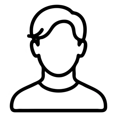 Kenan Yildiz in icon form, minimal details, focus on silhouette and hairstyle, outlined icon style sticker