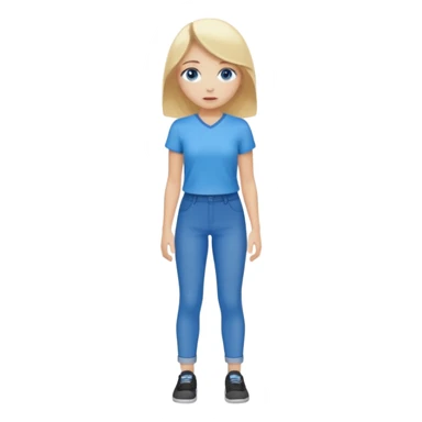 blue eyes blonde girl TRYING TO GET SOMEONES ATTENTION FULL BODY STANDING UP sticker