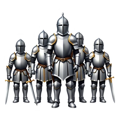 Group of knights in shadows sticker