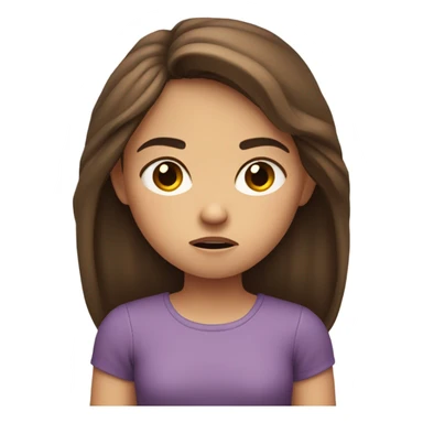 Grumpy 9 year old girl with brown hair sticker