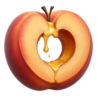 black hole in the middle of a peach. milk is leaking out of the hole sticker