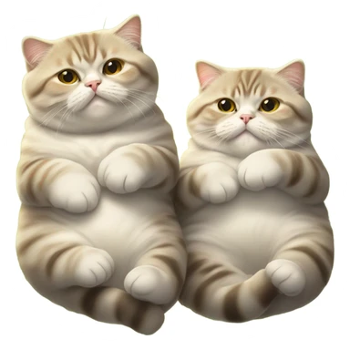 2 Scottish fold cats sunbathing belly up sticker