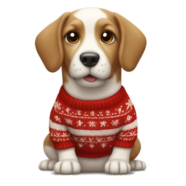 dog wearing a Christmas sweater ￼￼ sticker