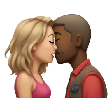 Boyfriend and girlfriend kissing each other  sticker
