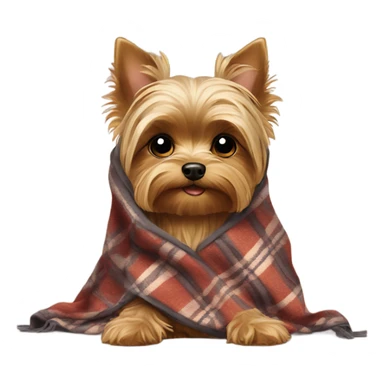 Yorkie dog with a blanket sticker