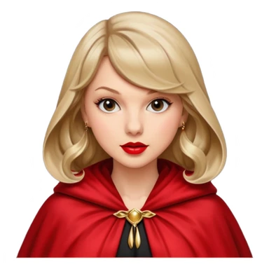 Taylor Swift red líp and elegant clook sticker