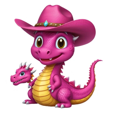 Pink dragon with a cow boy hat  sticker