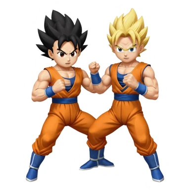 Goku and Vegeta in white backround sticker
