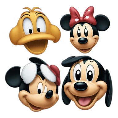 Mickey pluto and minnie and goofy sticker