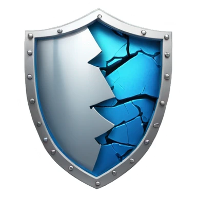 blue Broken cracked cyber shield sticker