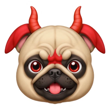 Pug dog with devil horns  sticker