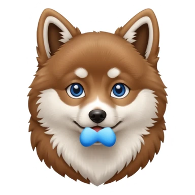 Brown Pomsky with white feet blue eyes sticker