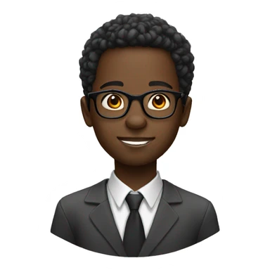 Geek african boy with glasses  sticker