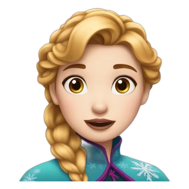 anna from frozen with big lips sticker