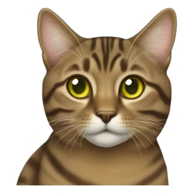 brown tabby cat with greenish yellow eyes sticker