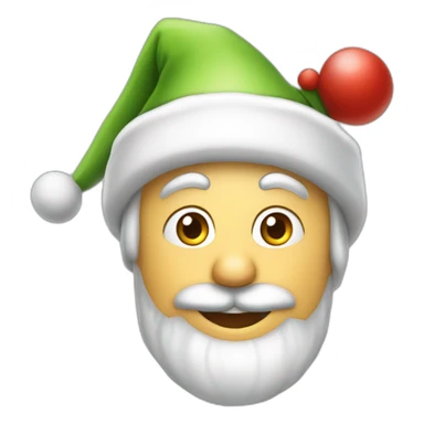 Le père Noël avec un bonnet de lutin sticker