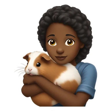 Little black girl holding a Guinea pig sticker