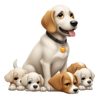 A dog teaching puppies  sticker