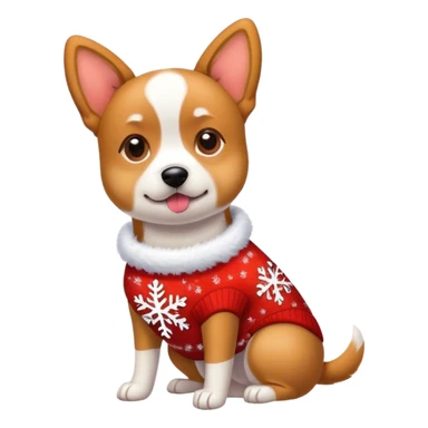 Dog wearing a Christmas sweater  sticker