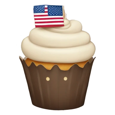 Happy cupcake with an American flag sticker