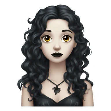goth forest fairy, pale skin, dark wavy hair sticker
