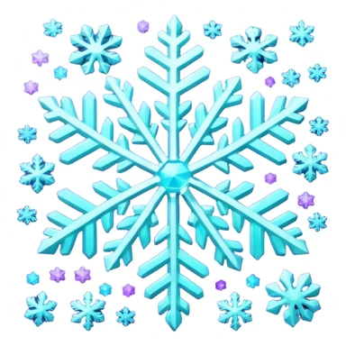 cyan and purple snowflake glitter sticker