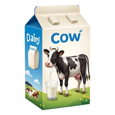 milk box with a cow on it sticker