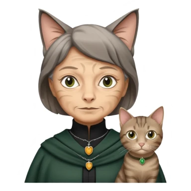 Minerva McGonagall with tabby grey cat  sticker