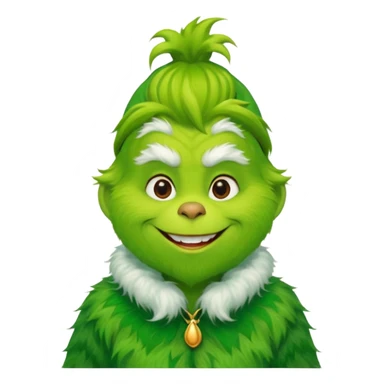 Grinch in green fur coat sticker