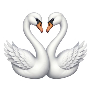 two swans forming a heart with their necks, love theme sticker