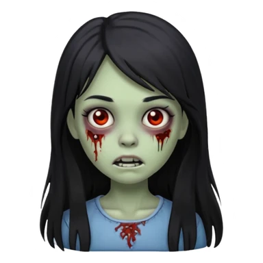 girl zombie long hair side bang ios memoji sticker