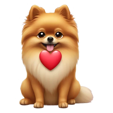 Pomeranian making a heart with his paws sticker