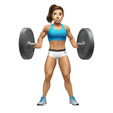 White brunette Female athlete doing snatch crossfit sticker