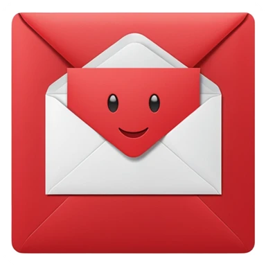 red greeting card with envelope sticker