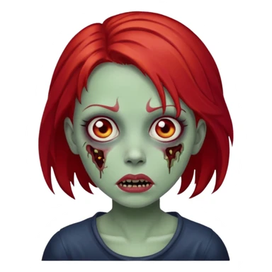 girl zombie with red hair sticker