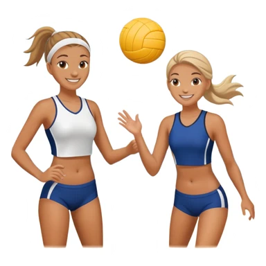 Bff playing volleyball  sticker