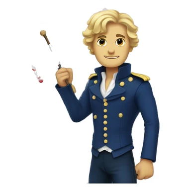 Enjolras waving French flag sticker