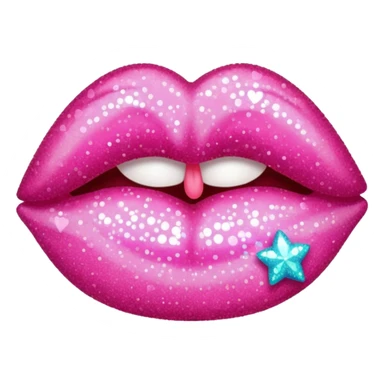 glitter pink kiss  sticker