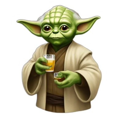 Maître yoda boit une bière sticker