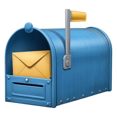 empty open blue mailbox sticker