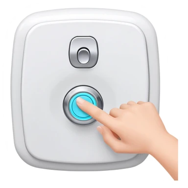 hand pressing a modern flush button, toilet in background, cheerful and neat sticker