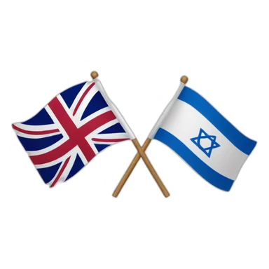 flag of israel and flag of England, waving together sticker