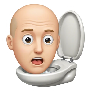 A toilet with a white man’s head out of it sticker