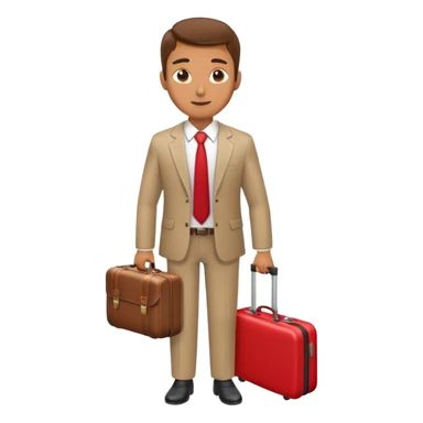businessman with red suitcase sticker