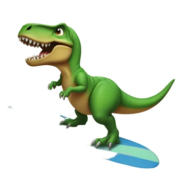 t-rex on a surfboard sticker