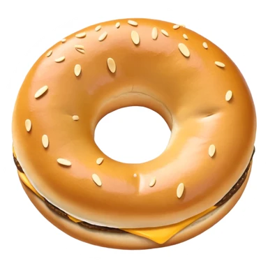yellow circle emoji eating bagel sticker